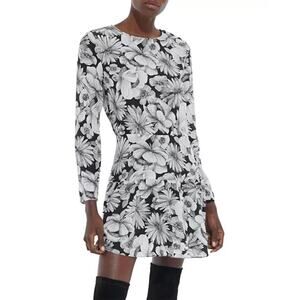 NWT The Kooples Romantic Garden Silk Mini Dress Floral Artsy Resortwear sz Small